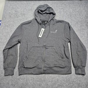 Mack Trucks Mens Gray Full Zip Hooded Pocket‎ Sweatshirt Hoodie Size XXL